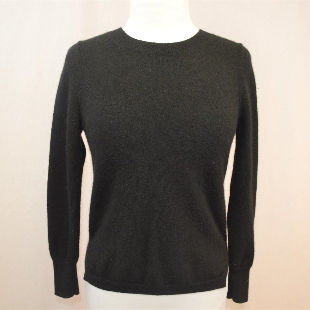 J. Crew 100% Cashmere black crew neck sweater - Picture 1 of 7